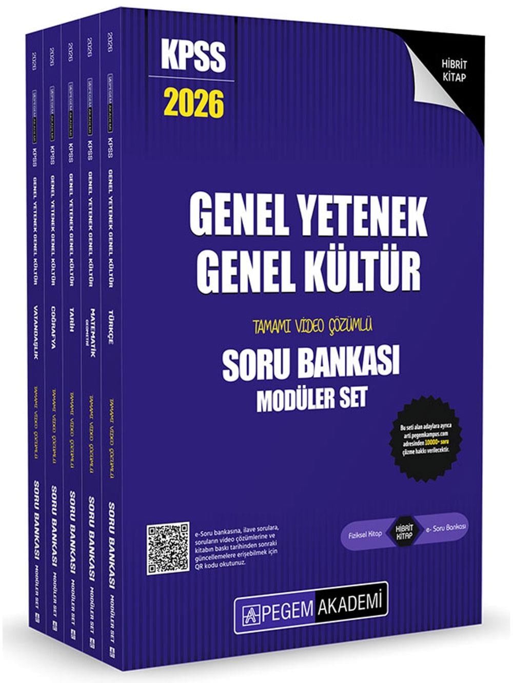 2026 Pegem Yayınları KPSS Genel Yetenek Genel Kültür Tamamı Çözümlü Soru Bankası Seti - (5 Kitap)