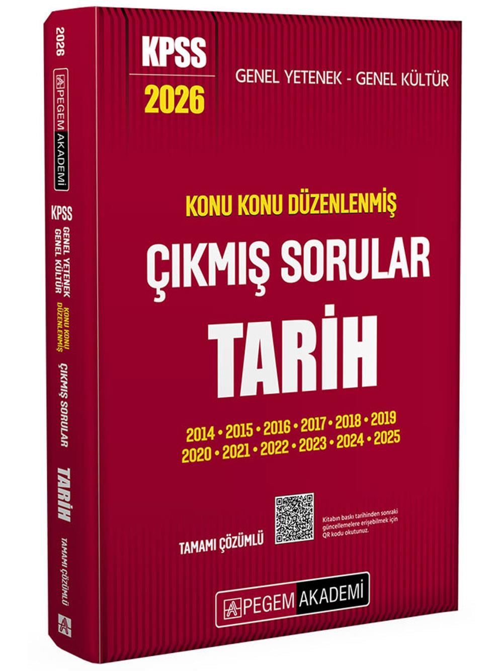 2026 Pegem Yayınları KPSS Genel Yetenek Genel Kültür Konu Konu Düzenlenmiş Tamamı Çözümlü Çıkmış Sorular TARİH