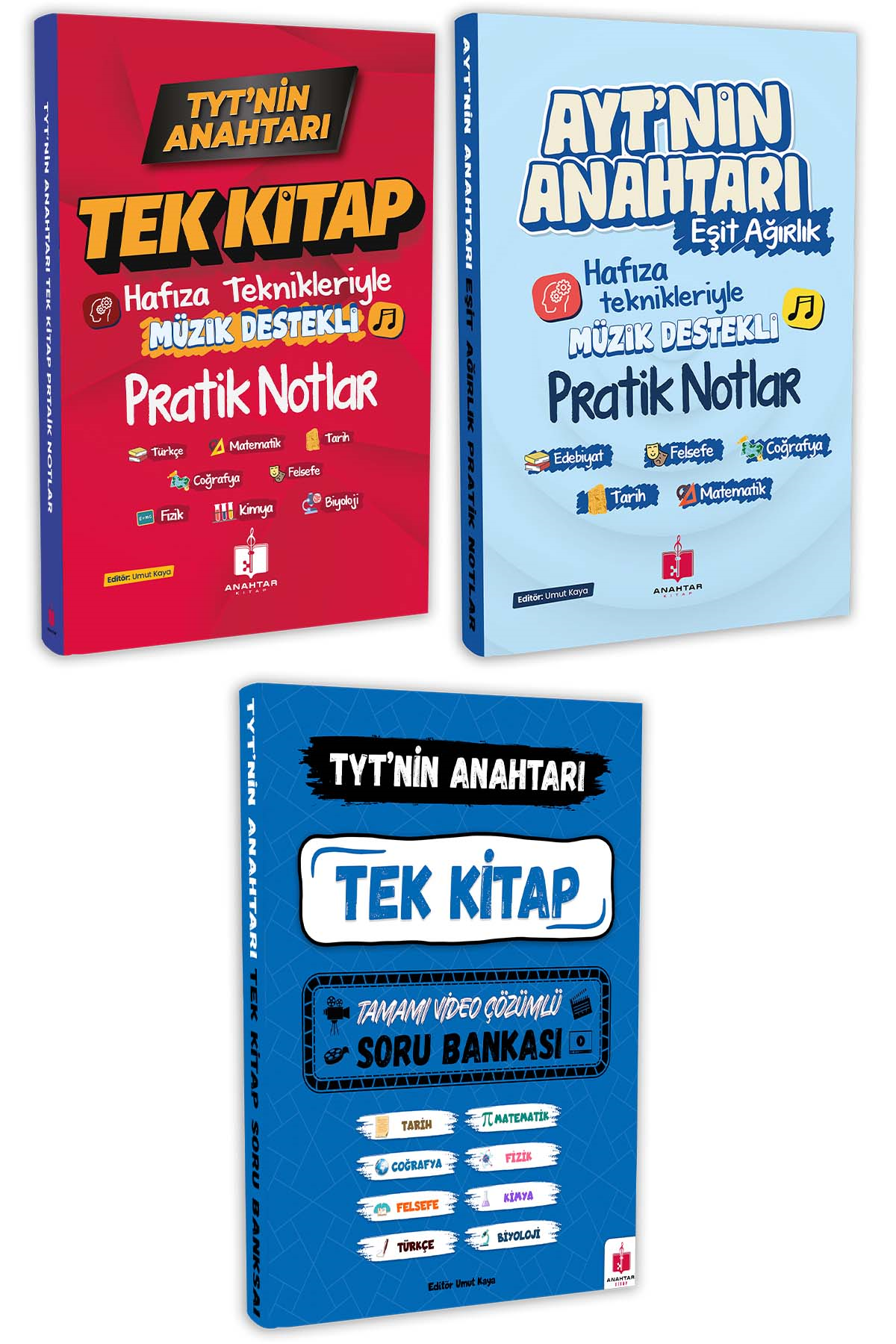 2026 TYT'nin Anahtarı Süper 2'li ve AYT'nin Anahtarı Eşit Ağırlık Tüm Dersler Tek Kitap Hafıza Teknikleriyle Müzik Destekli Pratik Notlar