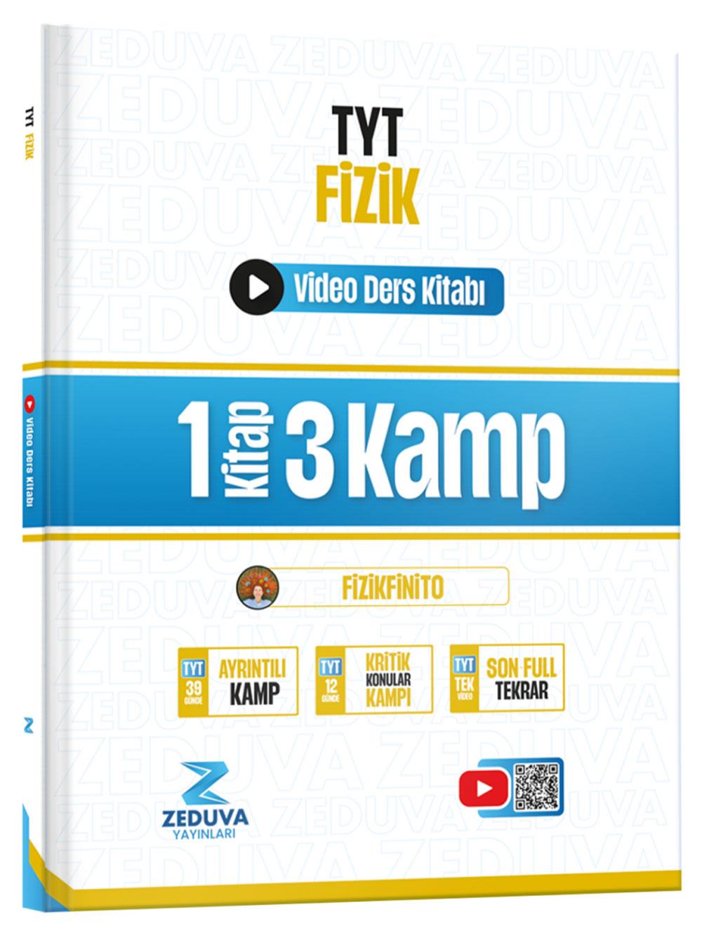 2026 Zeduva Yayınları Fizikfinito TYT Fizik 1 Kitap 3 Kamp Video Ders Kitabı