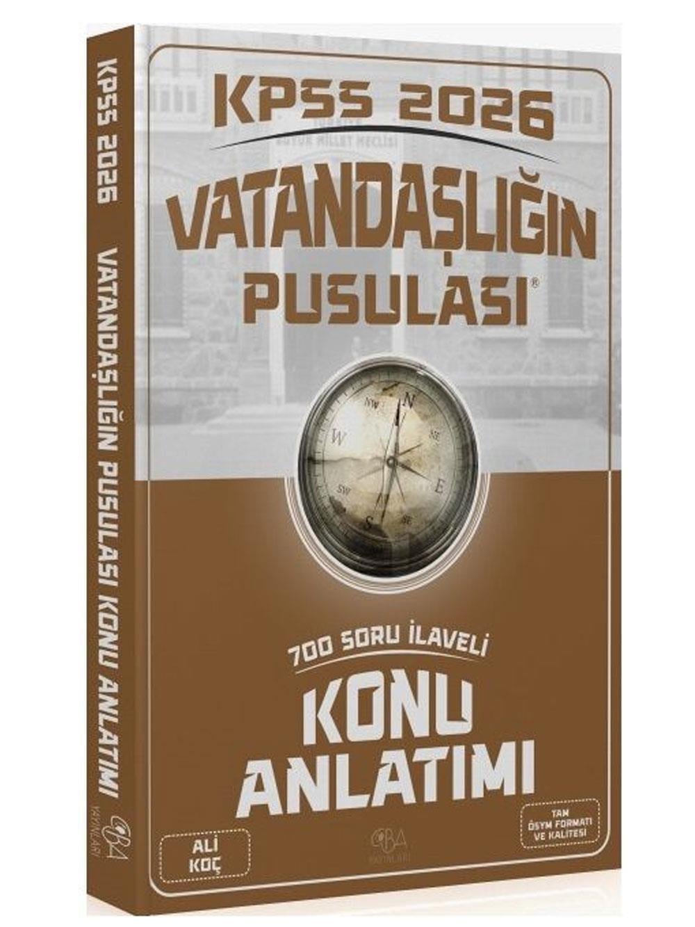CBA Yayınları 2024 KPSS Vatandaşlığın Pusulası Konu Anlatımı - Ali Koç