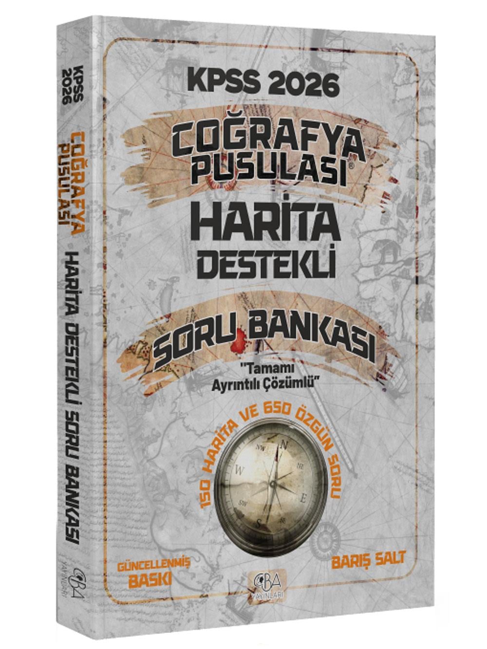 CBA Yayınları 2026 KPSS Coğrafya Pusulası Harita Destekli Soru Bankası Çözümlü - Barış Salt CBA Yayınları