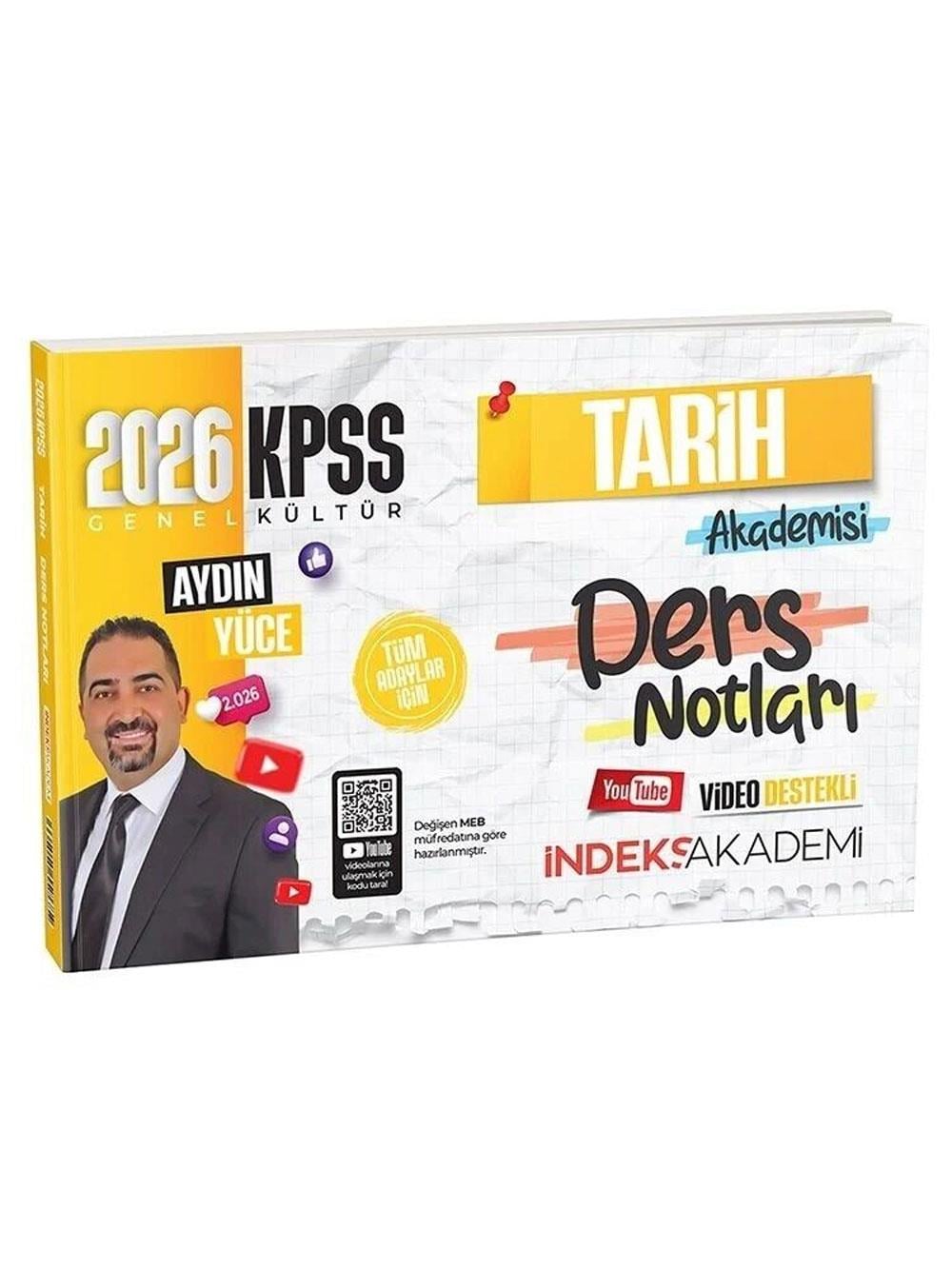 İndeks Akademi 2024 KPSS Tarih Video Ders Notları - Aydın Yüce