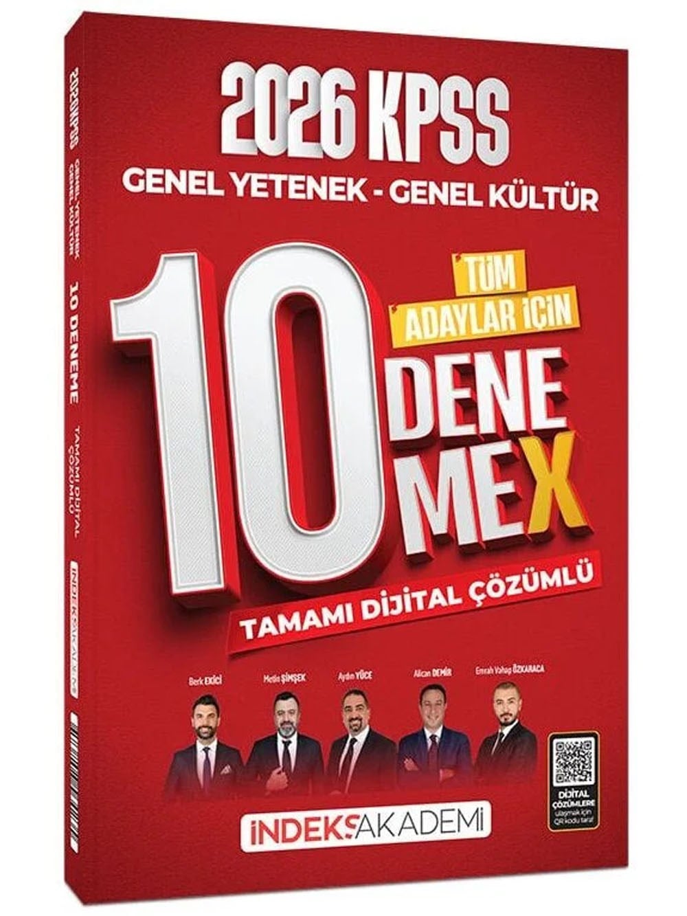 İndeks Akademi 2026 KPSS Genel Yetenek Genel Kültür 10 DenemeX Çözümlü İndeks Akademi Yayıncılık Aydın Yüce, Alican Demir, Emrah Vahap Özkaraca, Berk Ekici, Metin Şimşek