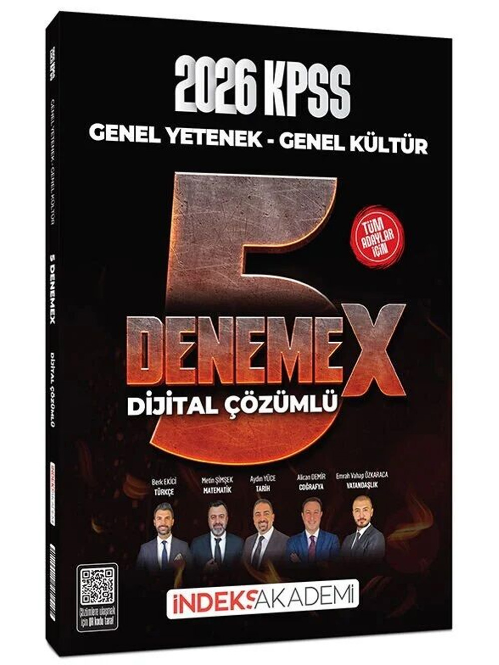 İndeks Akademi 2026 KPSS Genel Yetenek Genel Kültür 5 DenemeX Çözümlü İndeks Akademi Yayıncılık Aydın Yüce, Alican Demir, Emrah Vahap Özkaraca, Berk Ekici, Metin Şimşek