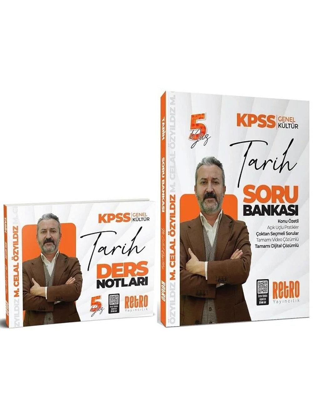 Retro Yayıncılık 2026 KPSS Tarih 5Yüz Ders Notları + Soru Bankası 2 li Set - Mehmet Celal Özyıldız