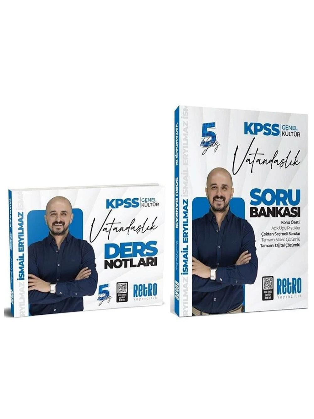 Retro Yayıncılık 2026 KPSS Vatandaşlık 5Yüz Ders Notları + Soru Bankası 2 li Set - İsmail Eryılmaz