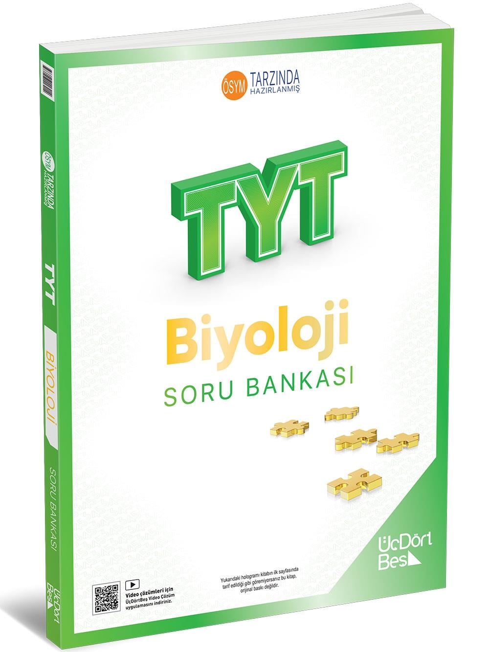 Üç Dört Beş 2026 YKS TYT Biyoloji Soru Bankası Video Çözümlü - Erdinç Çakıroğlu Üç Dört Beş Yayınları