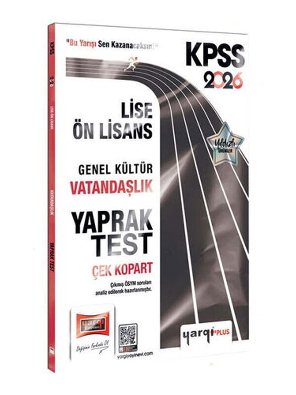 Yargı Yayınları 2026 KPSS Lise-Ön Lisans Genel Kültür Vatandaşlık Çek Kopart Yaprak Test