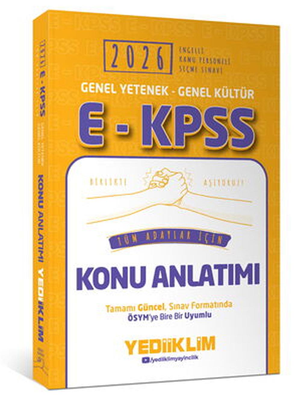 Yediiklim Yayınları 2026 E - KPSS Genel Yetenek Genel Kültür Tüm Adaylar İçin Konu Anlatımı