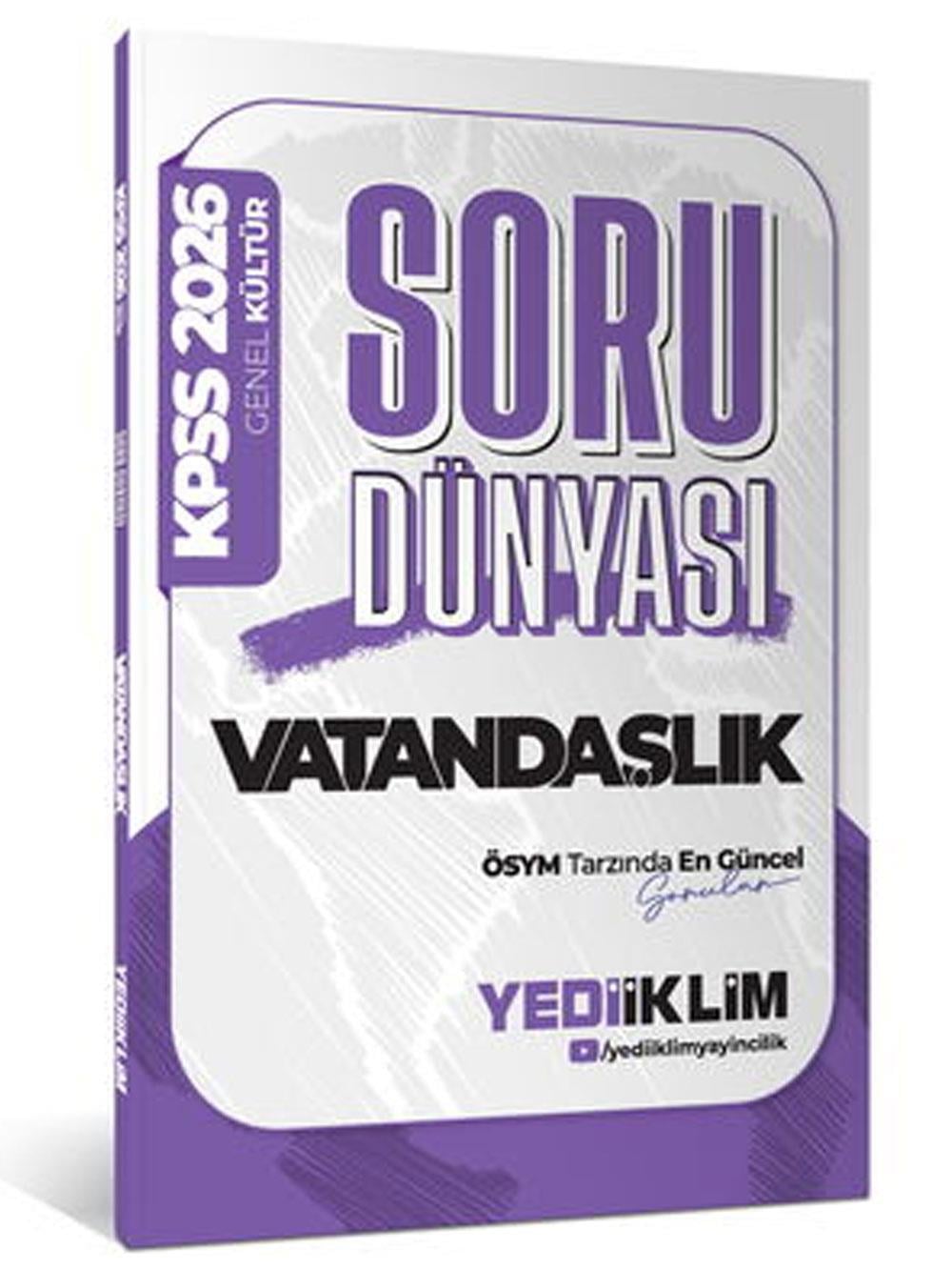 Yediiklim Yayınları 2026 Genel Kültür Vatandaşlık Soru Dünyası