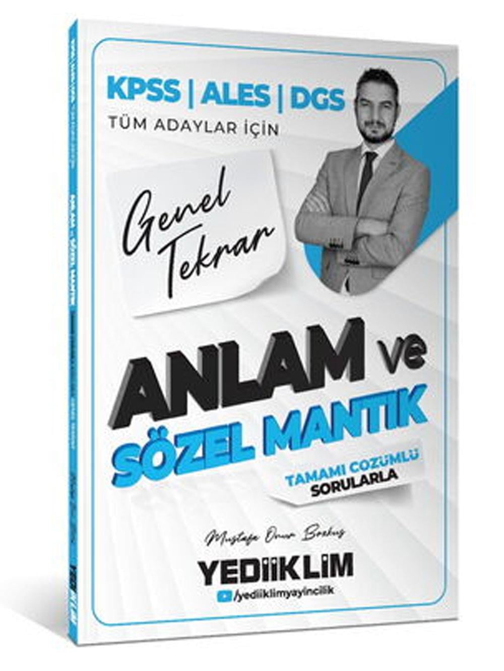 Yediiklim Yayınları 2026 KPSS ALES DGS Tüm Adaylar İçin Anlam ve Sözel Mantık Tamamı Çözümlü Sorularla Genel Tekrar