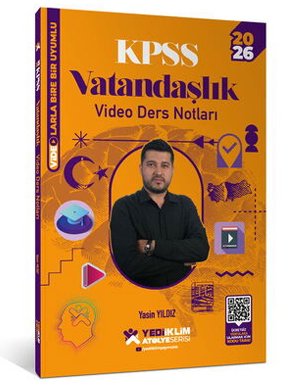 Yediiklim Yayınları 2026 KPSS Atölye Serisi Genel Kültür Vatandaşlık Video Ders Notları Yasin Yıldız