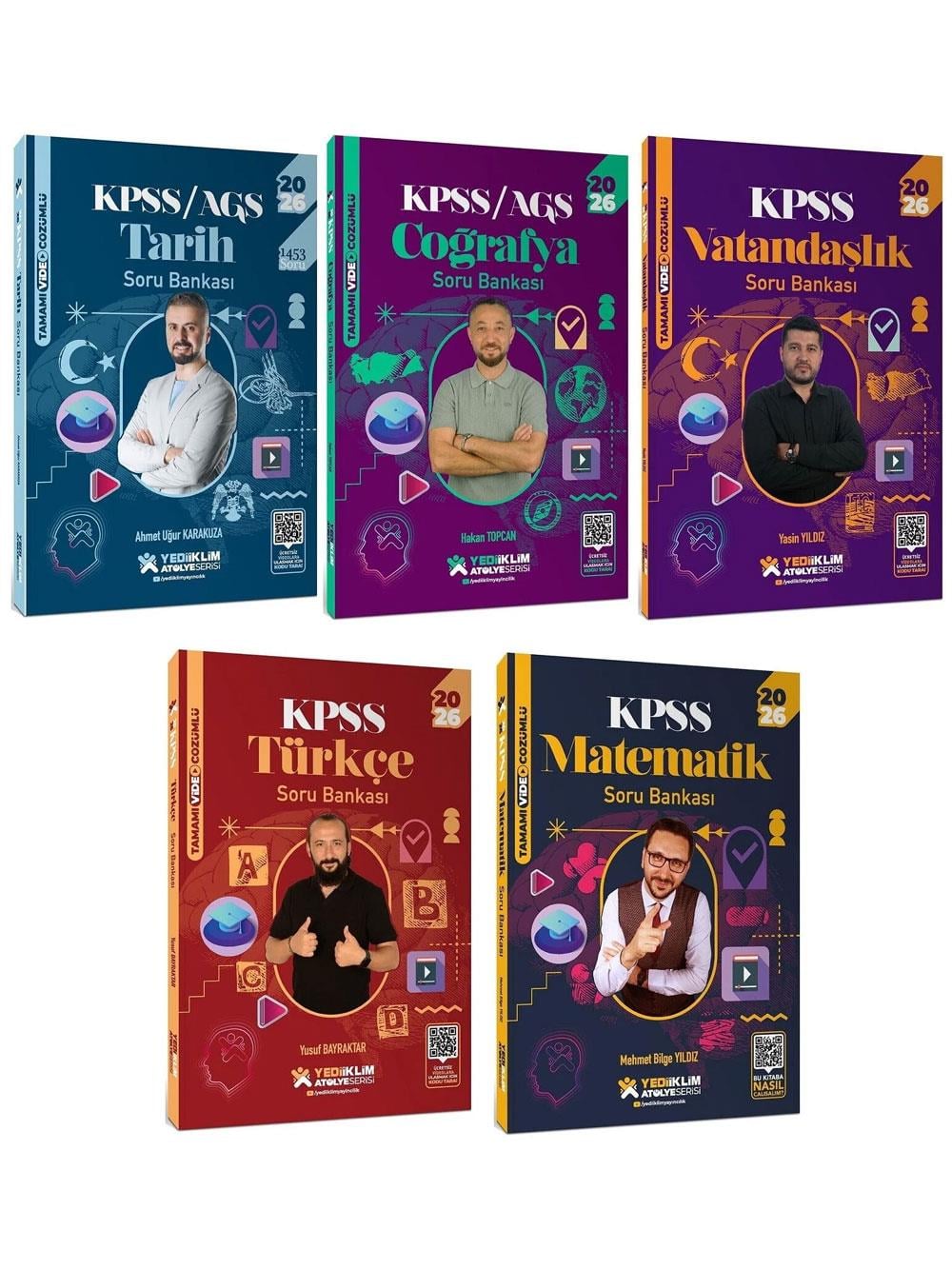 Yediiklim Yayınları 2026 KPSS Genel Yetenek Genel Kültür Atölye Soru Bankası Seti 5 Kitap