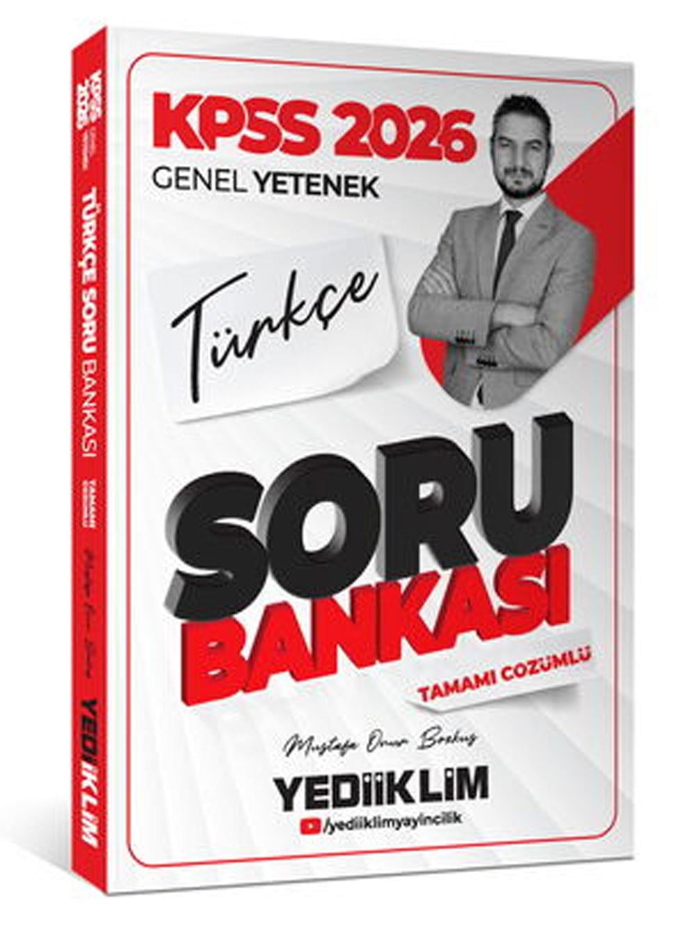 Yediiklim Yayınları 2026 KPSS Genel Yetenek Türkçe Tamamı Çözümlü Soru Bankası Mustafa Onur Bozkuş