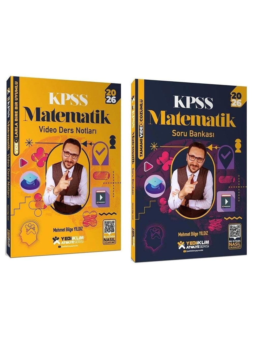 Yediiklim Yayınları 2026 KPSS Matematik Atölye Video Ders Notları + Soru Bankası 2 li Set - Mehmet Bilge Yıldız