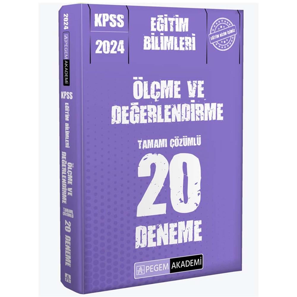 2024 Pegem Yayınları Eğitim Bilimleri Ölçme ve Değerlendirme 20 Deneme