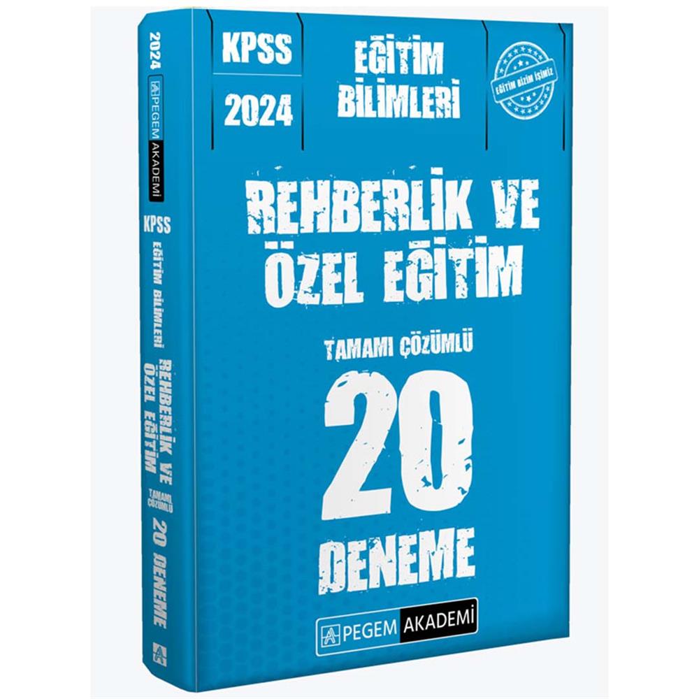 2024 Pegem Yayınları KPSS Eğitim Bilimleri Rehberlik ve Özel Eğitim 20 Deneme