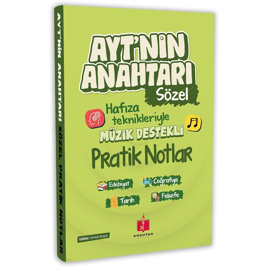 2025 AYT'nin Anahtarı Sözel Tüm Dersler Tek Kitap Hafıza Teknikleriyle Müzik Destekli Pratik Notlar