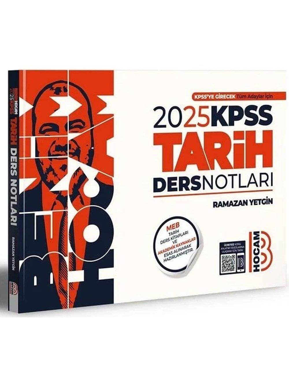 2025 Benim Hocam Yayınları KPSS Tarih Video Ders Notları - Ramazan Yetgin
