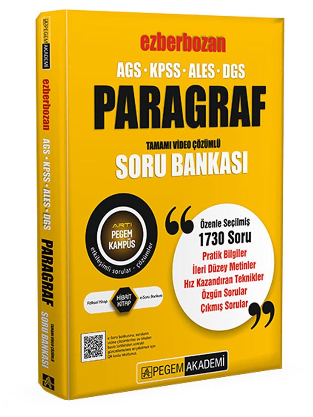 2025 Pegem Yayınları Ezberbozan KPSS ALES DGS Paragraf Soru Bankası