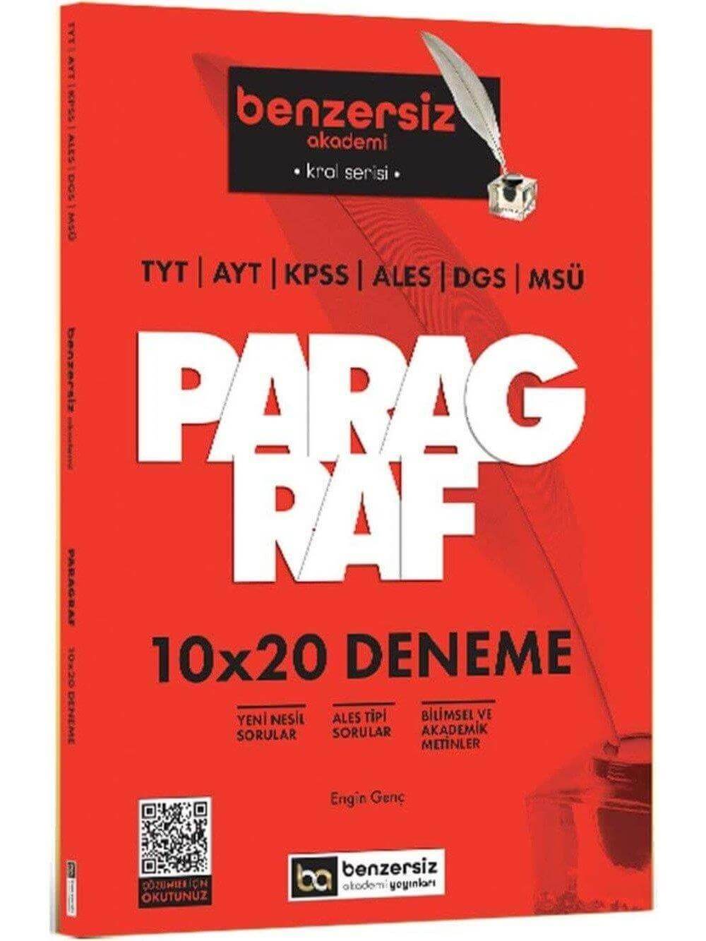 2025 TYT AYT KPSS ALES DGS MSÜ Kral Serisi Benzersiz Paragraf 10x20 Deneme Benzersiz Akademi Yayınları