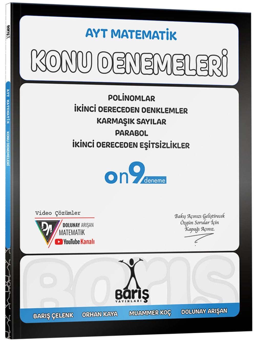 2026 Barış Yayınları AYT Matematik Polinomlar İkinci Dereceden Denklemler - Eşitsizlikler Karmaşık Sayılar Parabol Konu Denemeleri