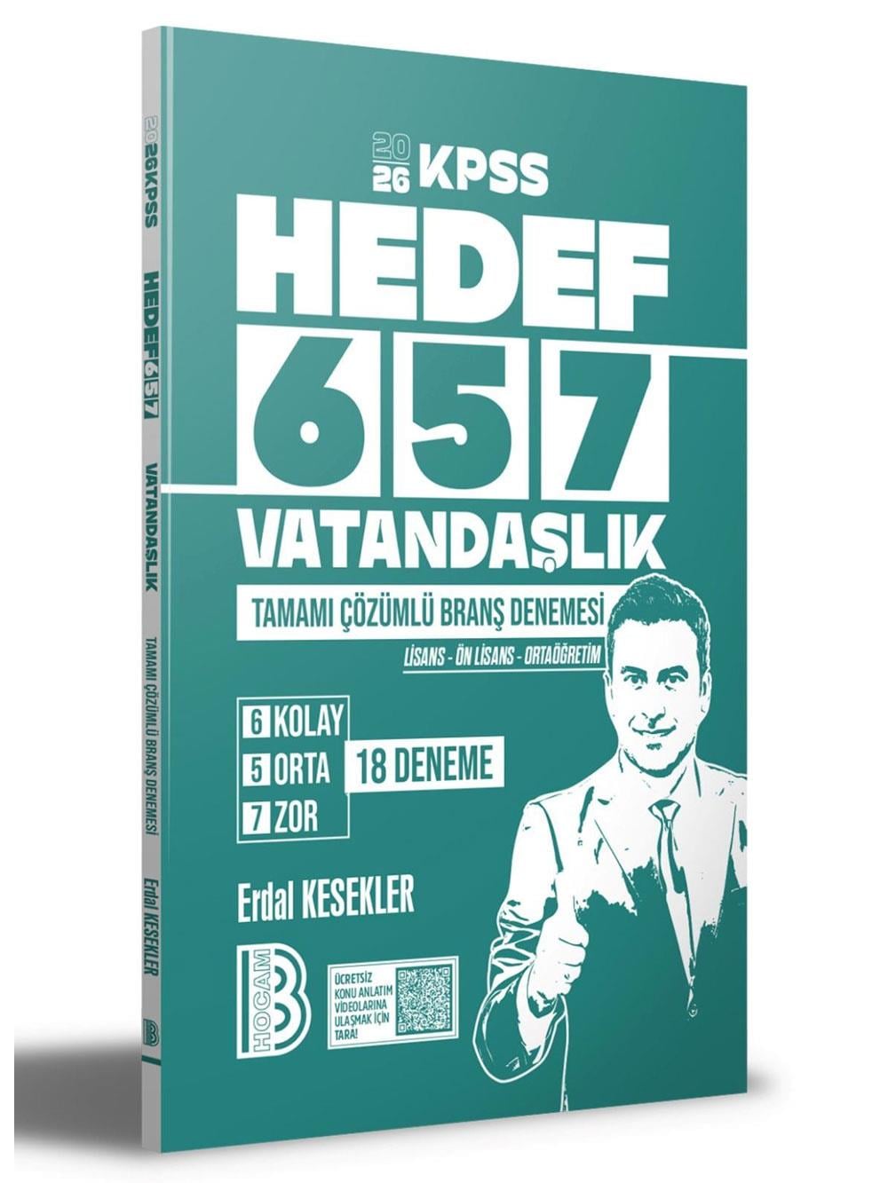 2026 KPSS Benim Hocam Yayınları Vatandaşlık 18 Deneme Erdal Kesekler