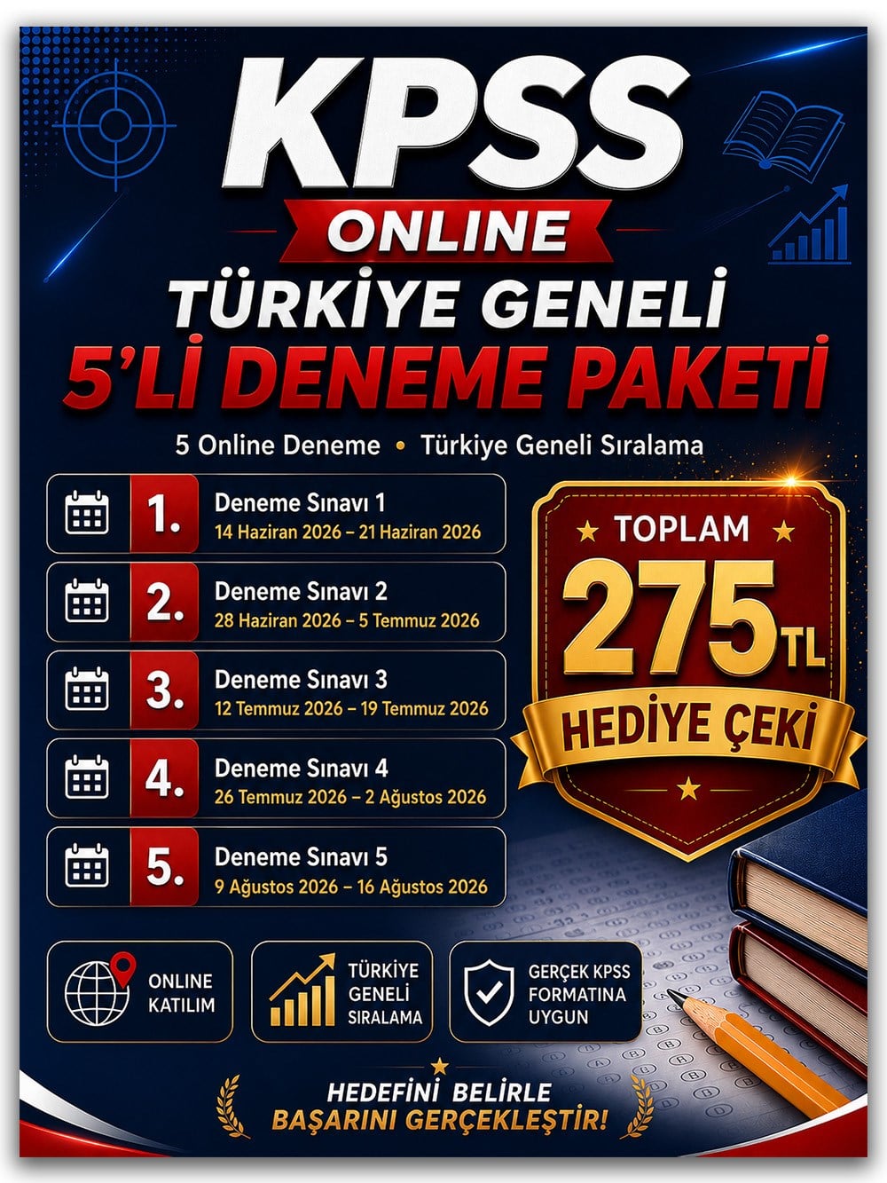 2026 KPSS'nin Anahtarı Genel Yetenek Genel Kültür Türkiye Geneli Deneme Sınavı 5'li Full Paket