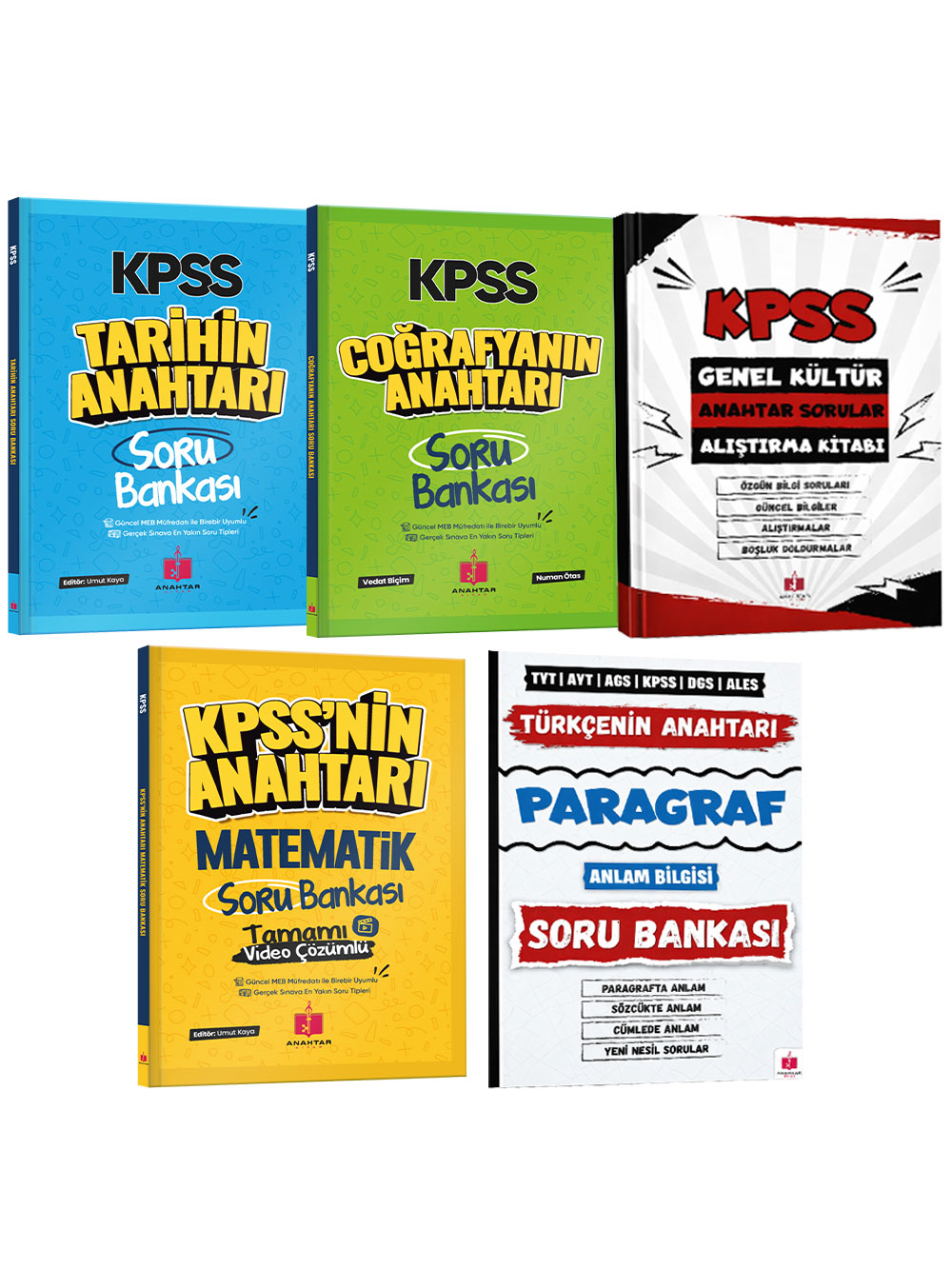 2026 KPSS'nin Anahtarı Genel Yetenek Genel Kültür Soru Bankası Seti 5 Kitap