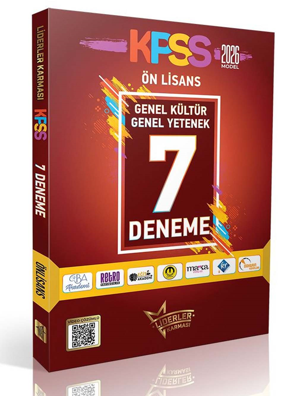 2026 KR Akademi Liderler Karması 2026 KPSS Genel Yetenek Genel Kültür Çözümlü 7 Deneme ÖN LİSANS