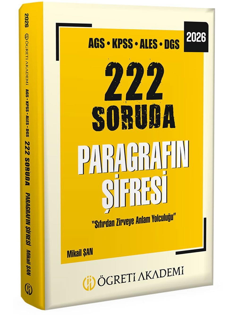 2026 Pegem Yayınları AGS KPSS ALES DGS 222 Soruda Paragrafın Şifresi