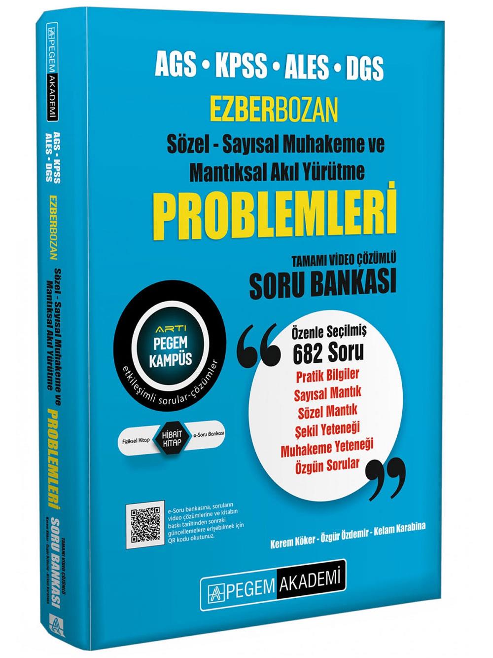 2026 Pegem Yayınları AGS KPSS ALES DGS Ezberbozan Sözel Sayısal Muhakeme ve Mantıksal Akıl Yürütme Problem. Soru Bankası
