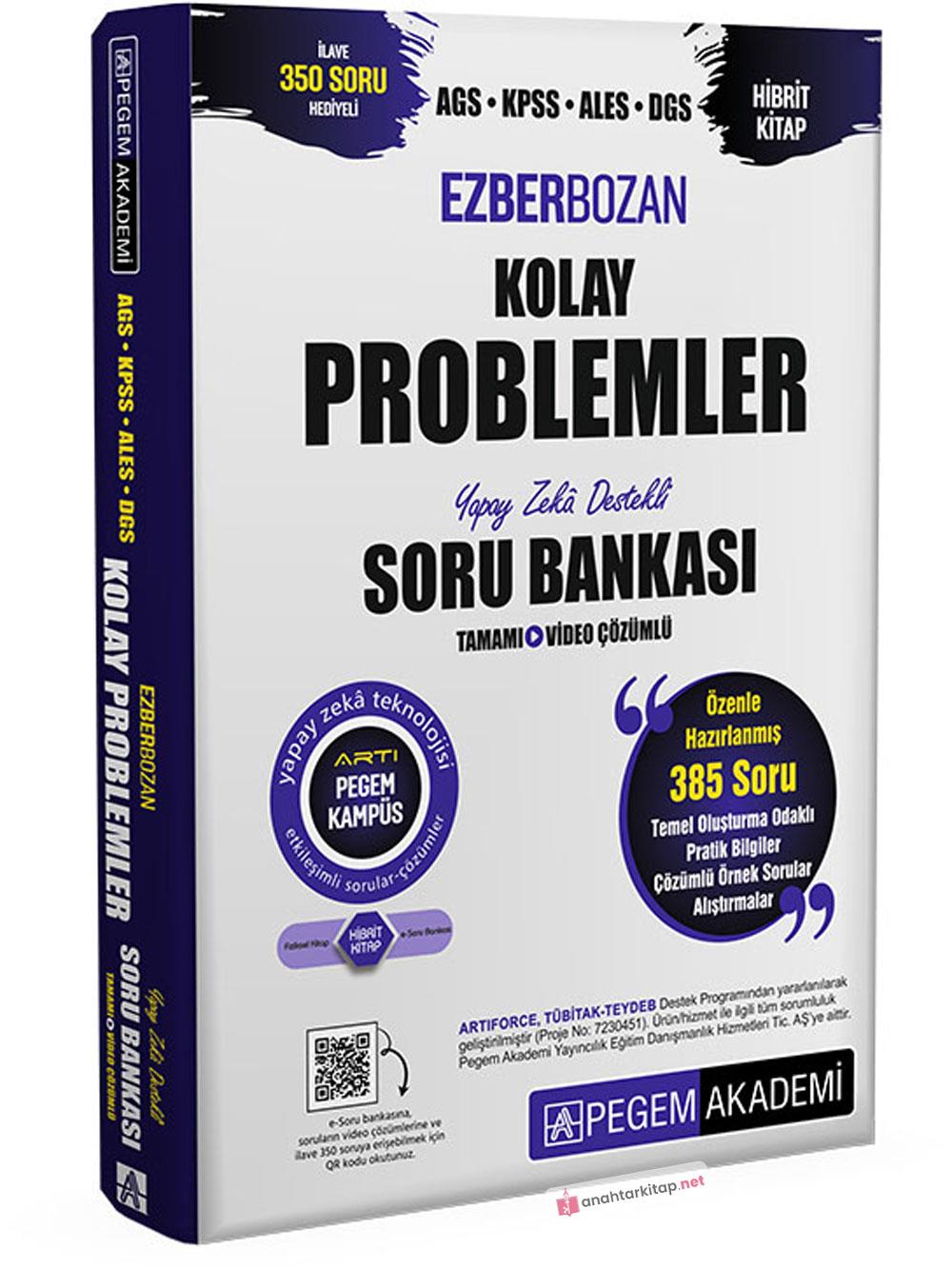 2026 Pegem Yayınları AGS KPSS ALES DGS Ezberbozan Kolay Problemler Tamamı Video Çözümlü Soru Bankası