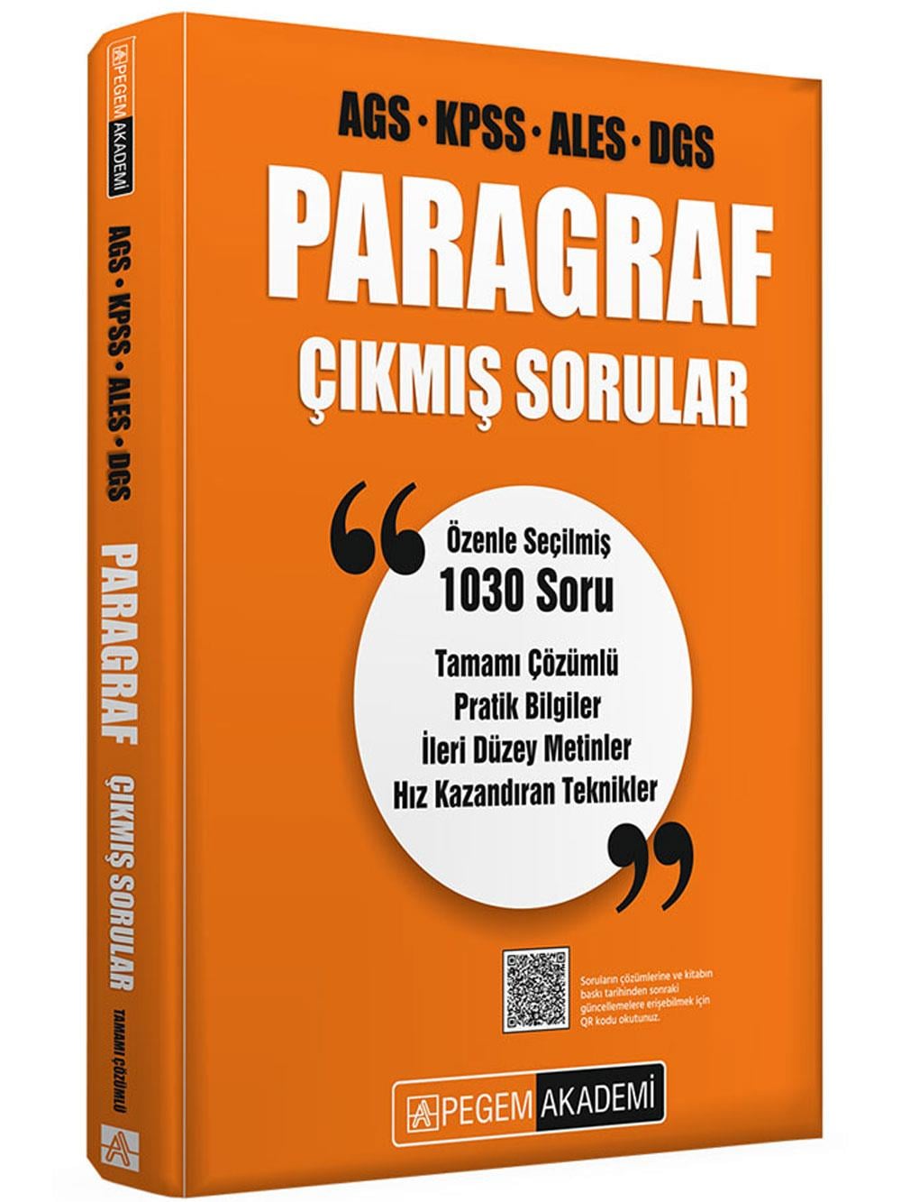 2026 Pegem Yayınları KPSS AGS ALES DGS Paragraf Çıkmış Sorular