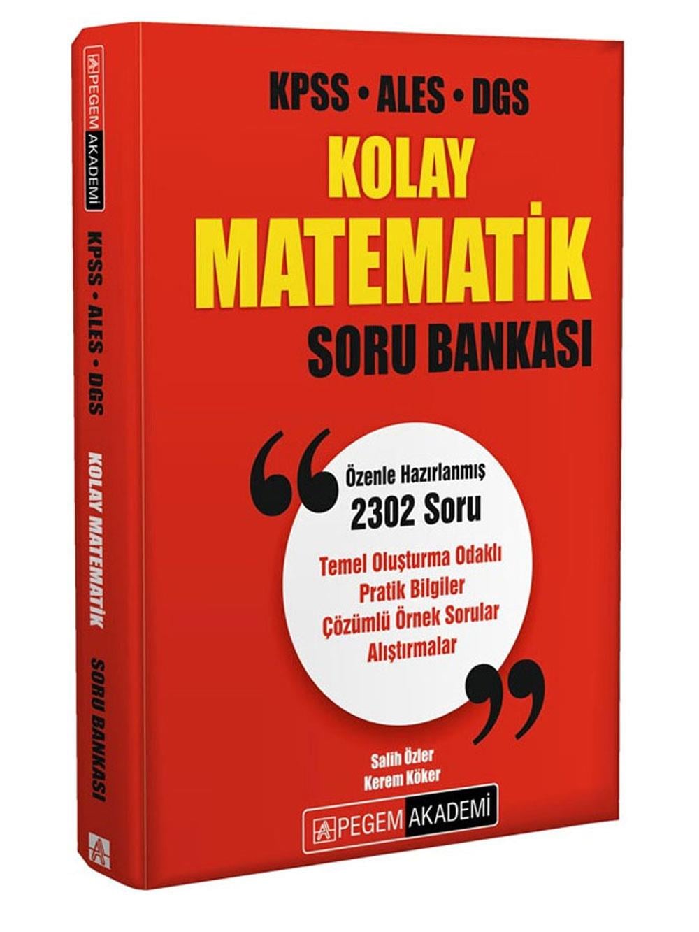 2026 Pegem Yayınları KPSS-ALES-DGS Kolay Matematik Soru Bankası