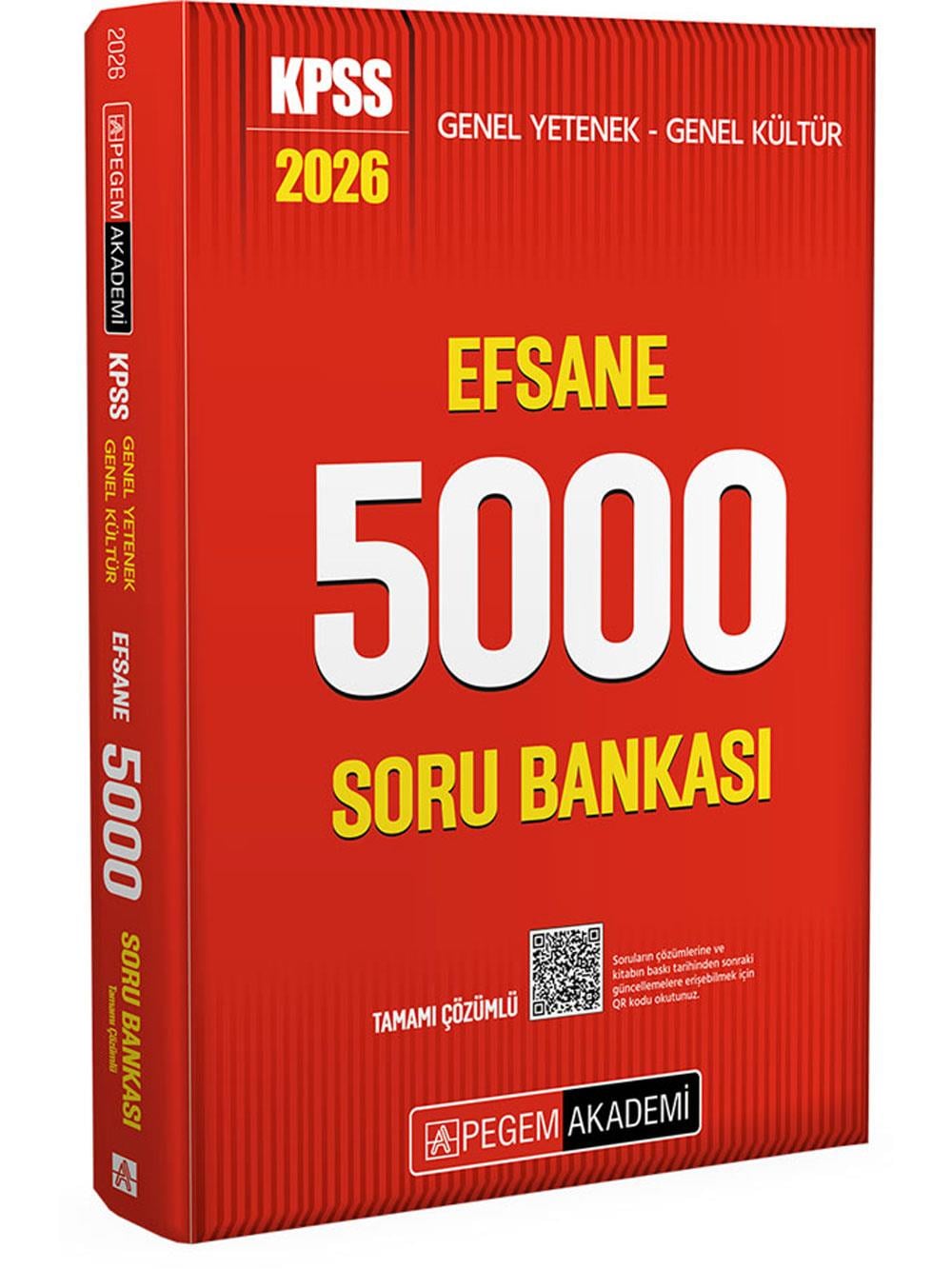 2026 Pegem Yayınları KPSS Genel Yetenek Genel Kültür Efsane 5000 Tamamı Çözümlü Soru Bankası
