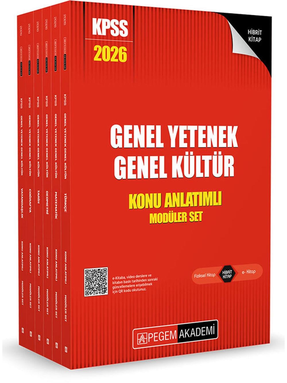 2026 Pegem Yayınları KPSS Genel Yetenek Genel Kültür Lisans Konu Anlatımlı Modüler Set - (6 Kitap)