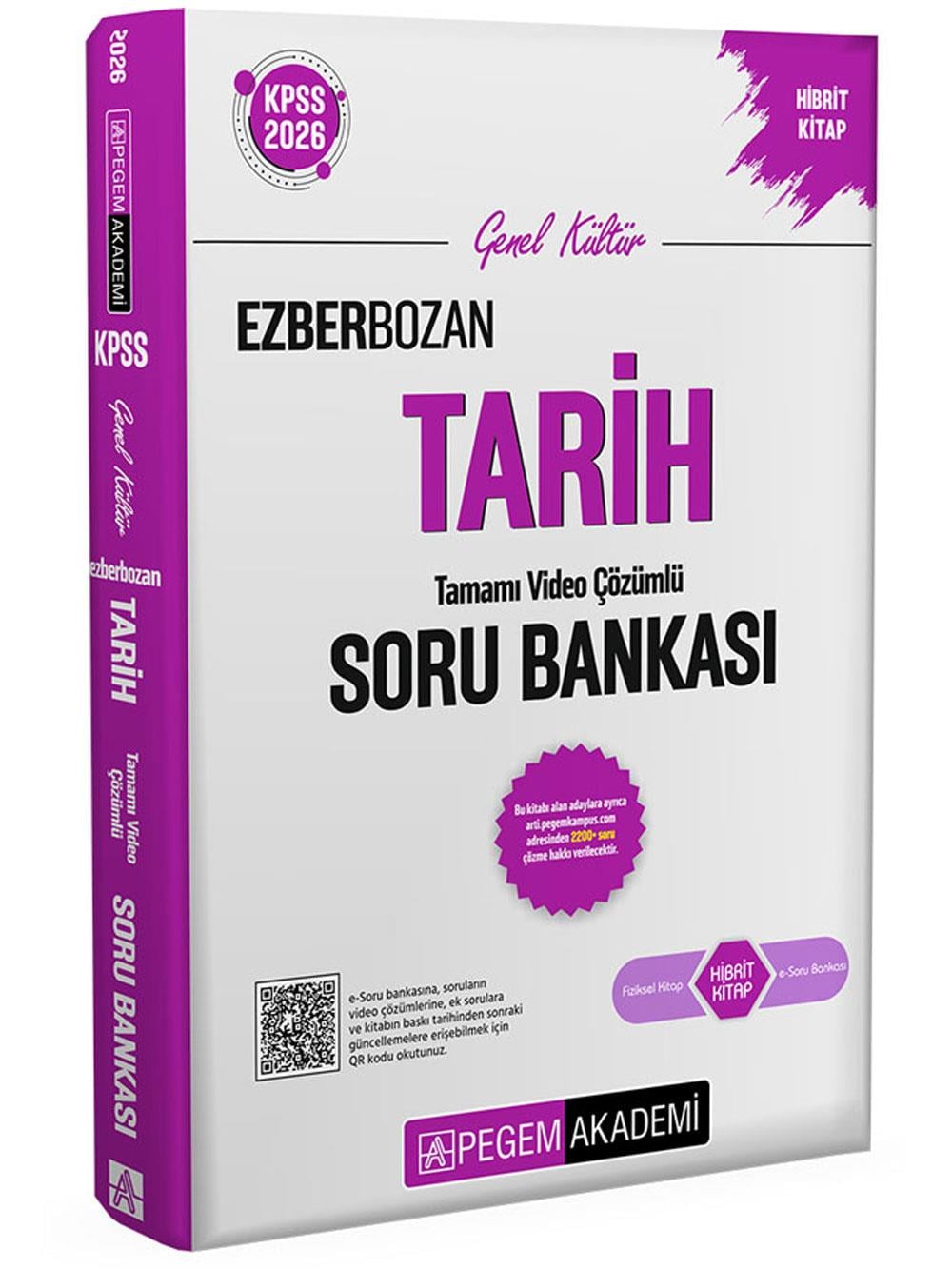 2026 Pegem Yayınları KPSS Genel Yetenek Genel Kültür Ezberbozan Tarih Tamamı Video Çözümlü Soru Bankası