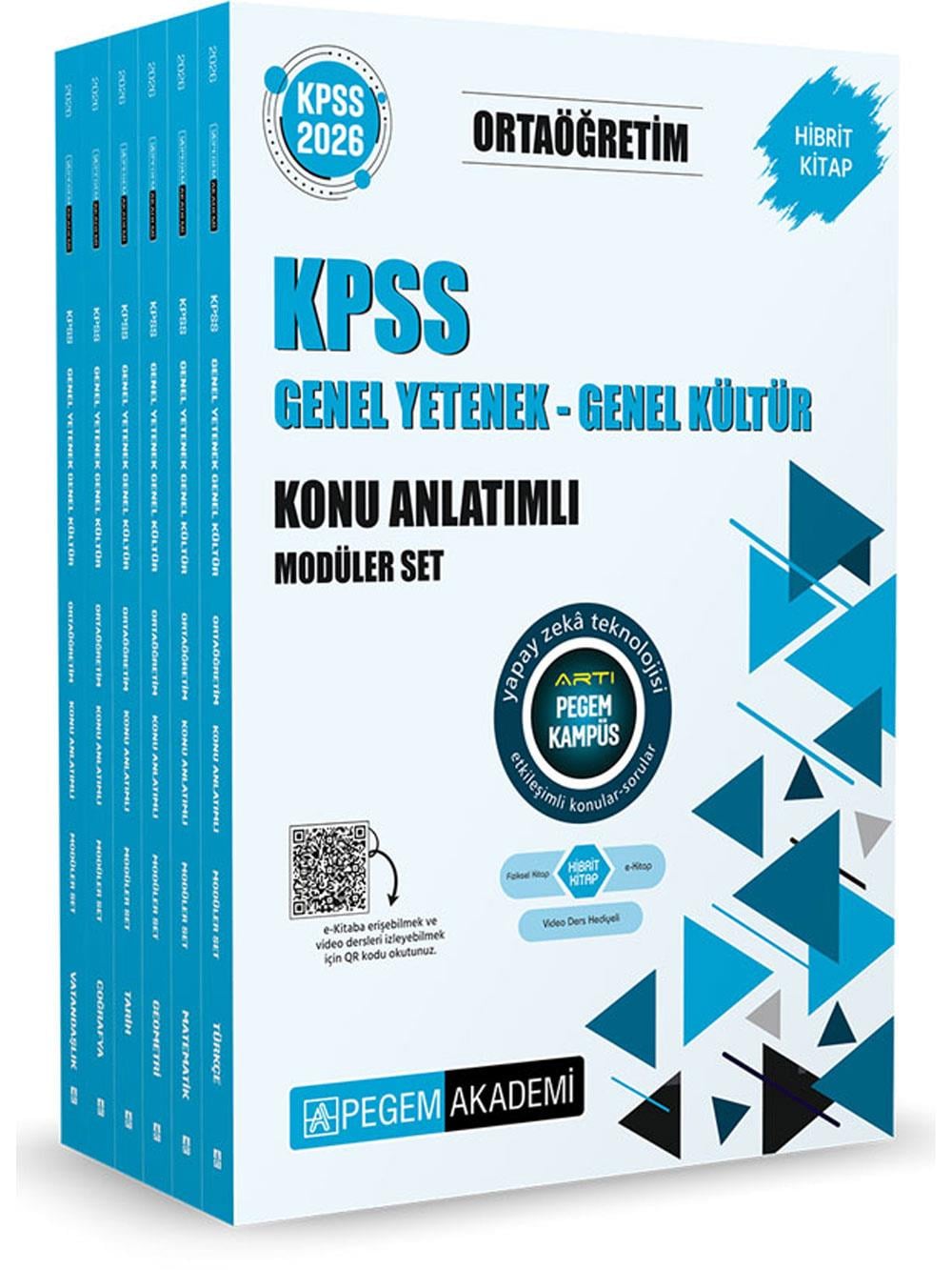 2026 Pegem Yayınları KPSS Ortaöğretim Konu Anlatımlı Modüler Set Genel Yetenek Genel Kültür (6 Kitap)