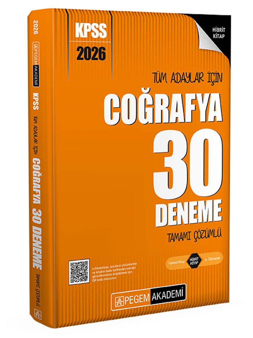 2026 Pegem Yayınları KPSS Tüm Adaylar İçin Coğrafya 30 Deneme Tamamı Çözümlü