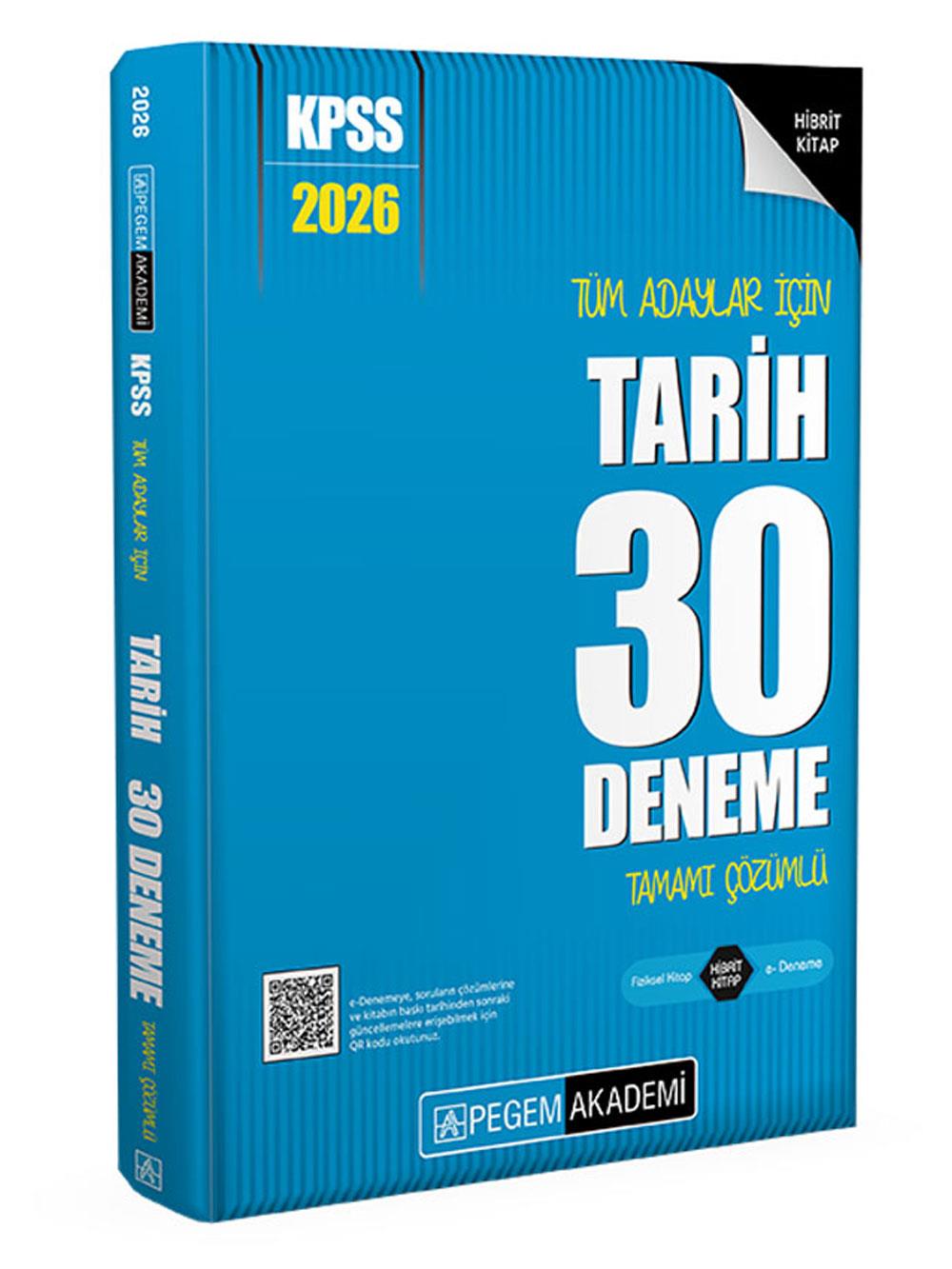 2026 Pegem Yayınları KPSS Tüm Adaylar İçin Tarih 30 Deneme Tamamı Çözümlü