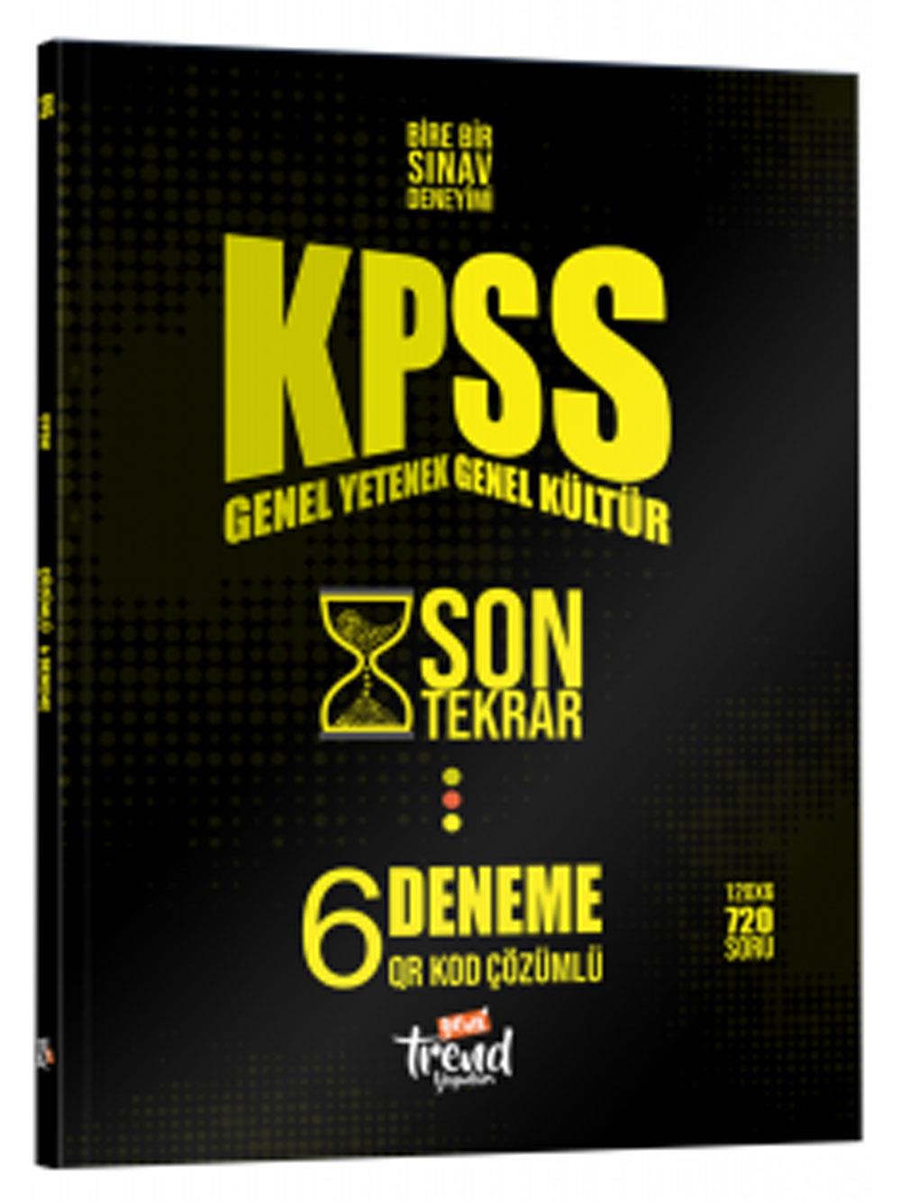 2026 Yeni Trend Yayınları KPSS Son Tekrar QR Çözümlü 6 Deneme