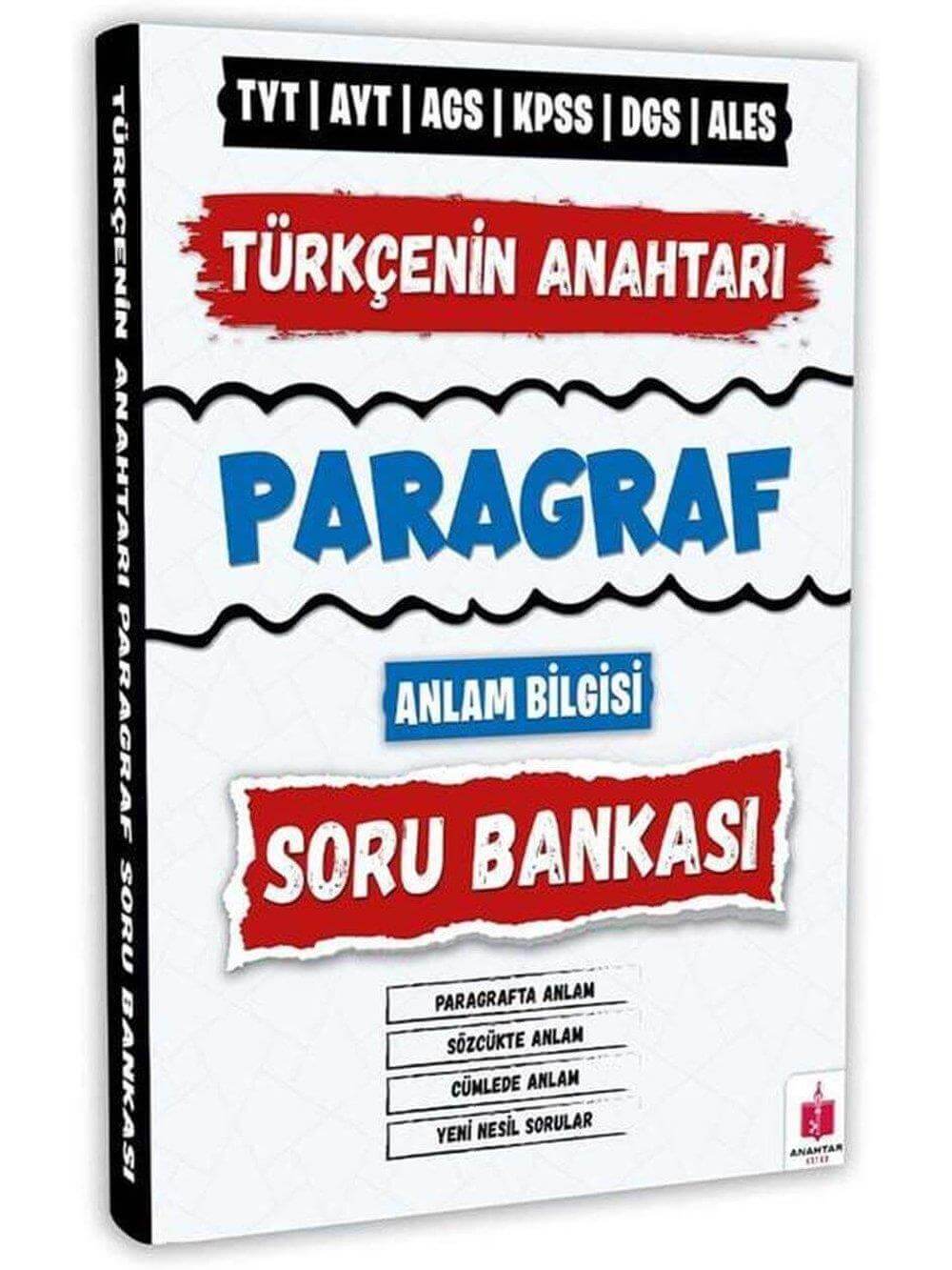Anahtar Kitap 2026 Türkçenin Anahtarı Paragraf Soru Bankası Anlam Bilgisi TYT AYT AGS KPSS DGS ALES MSÜ