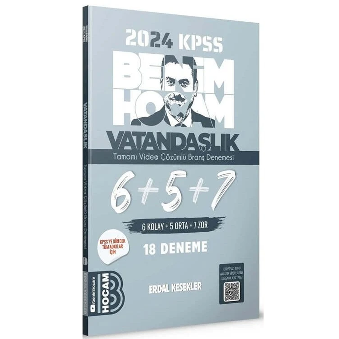 Benim Hocam 2024 KPSS Vatandaşlık 18 Deneme Çözümlü - Erdal Kesekler
