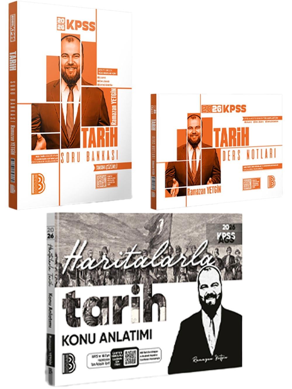 Benim Hocam 2026 KPSS Ramazan Yetgin Süper Tarih Seti 3 Kitap (Soru Bankası + Ders Notları + Haritalarla Tarih)