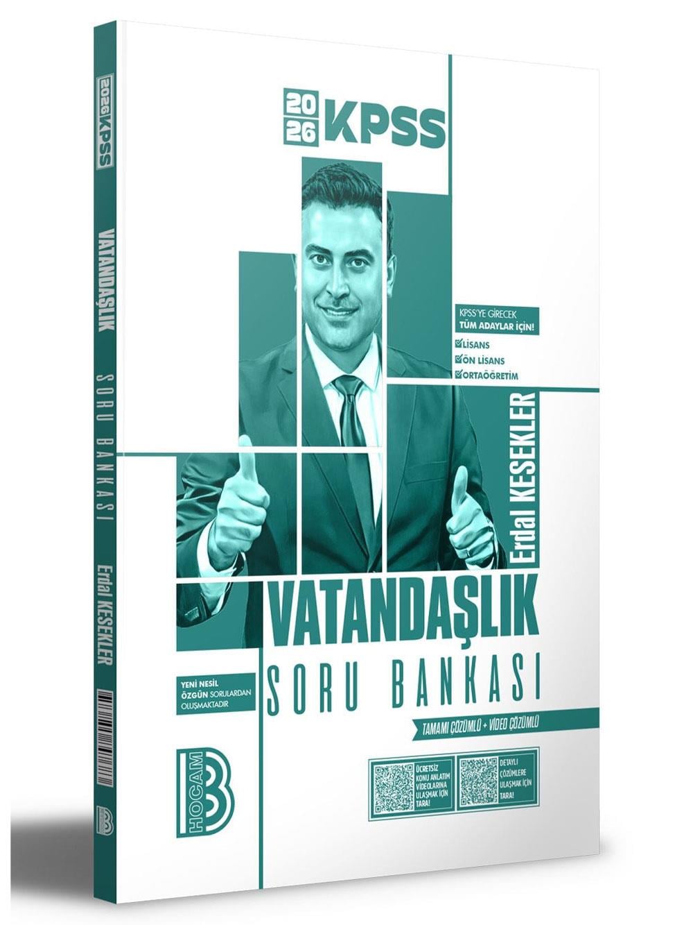 Benim Hocam Yayınları 2026 KPSS Vatandaşlık Tamamı Video Çözümlü Soru Bankası Erdal Kesekler