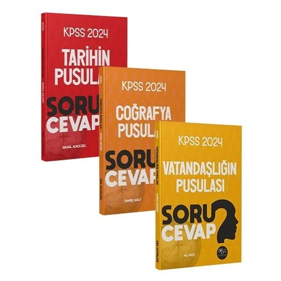 CBA Yayınları 2024 KPSS Tarihin+Coğrafyanın+Vatandaşlığın Pusulası Soru Cevap 3 lü Set - İsmail Adıgüzel, Barış Salt, Ali Koç CBA Yayınları