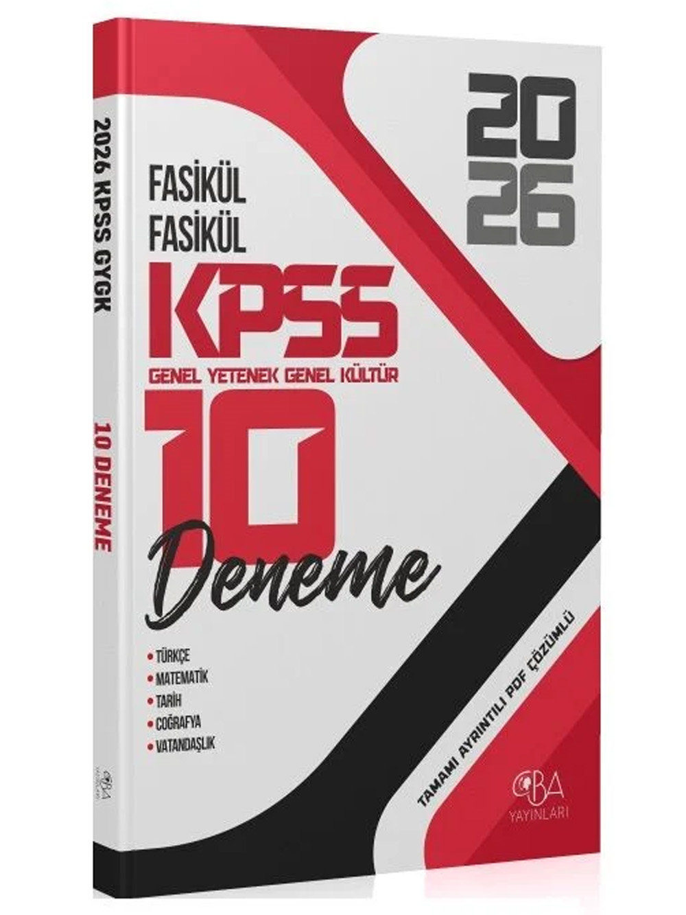 CBA Yayınları 2026 KPSS Genel Yetenek Genel Kültür 10 Deneme Fasikül Çözümlü