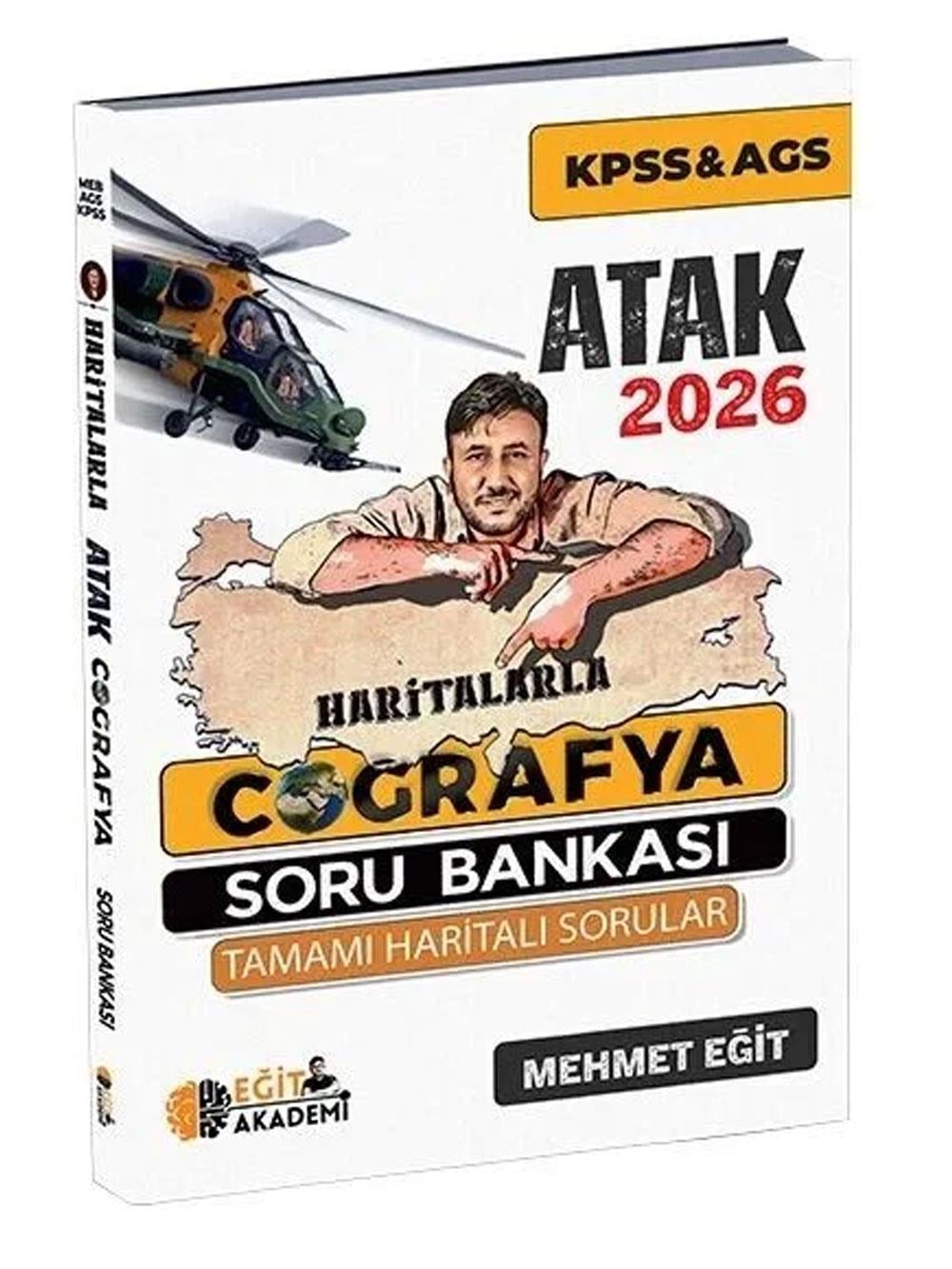 Eğit Akademi 2026 KPSS MEB-AGS Haritalarla Atak Coğrafya Soru Bankası - Mehmet Eğit